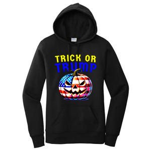 Trick Or Trump Donald Trump 2024 Halloween Pumpkin Women's Pullover Hoodie