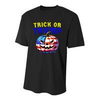 Trick Or Trump Donald Trump 2024 Halloween Pumpkin Youth Performance Sprint T-Shirt