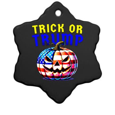 Trick Or Trump Donald Trump 2024 Halloween Pumpkin Ceramic Star Ornament