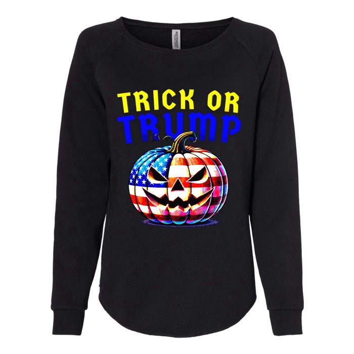 Trick Or Trump Donald Trump 2024 Halloween Pumpkin Womens California Wash Sweatshirt