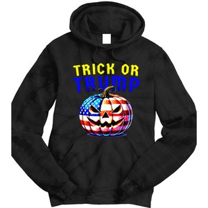 Trick Or Trump Donald Trump 2024 Halloween Pumpkin Tie Dye Hoodie