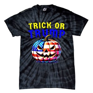 Trick Or Trump Donald Trump 2024 Halloween Pumpkin Tie-Dye T-Shirt