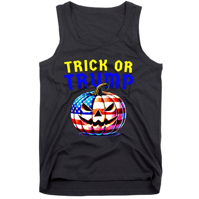 Trick Or Trump Donald Trump 2024 Halloween Pumpkin Tank Top