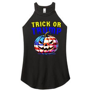 Trick Or Trump Donald Trump 2024 Halloween Pumpkin Women's Perfect Tri Rocker Tank