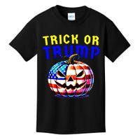 Trick Or Trump Donald Trump 2024 Halloween Pumpkin Kids T-Shirt