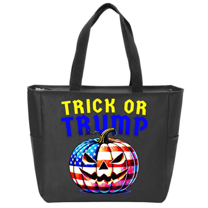 Trick Or Trump Donald Trump 2024 Halloween Pumpkin Zip Tote Bag