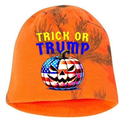 Trick Or Trump Donald Trump 2024 Halloween Pumpkin Kati - Camo Knit Beanie