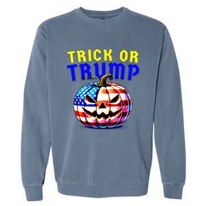 Trick Or Trump Donald Trump 2024 Halloween Pumpkin Garment-Dyed Sweatshirt