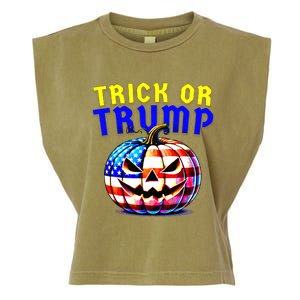 Trick Or Trump Donald Trump 2024 Halloween Pumpkin Garment-Dyed Women's Muscle Tee