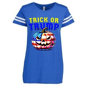 Trick Or Trump Donald Trump 2024 Halloween Pumpkin Enza Ladies Jersey Football T-Shirt