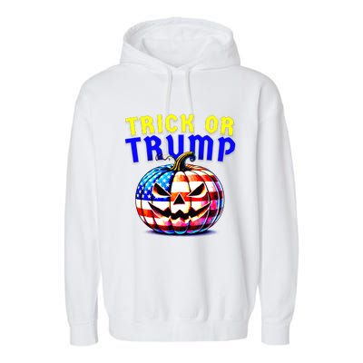 Trick Or Trump Donald Trump 2024 Halloween Pumpkin Garment-Dyed Fleece Hoodie