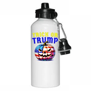 Trick Or Trump Donald Trump 2024 Halloween Pumpkin Aluminum Water Bottle