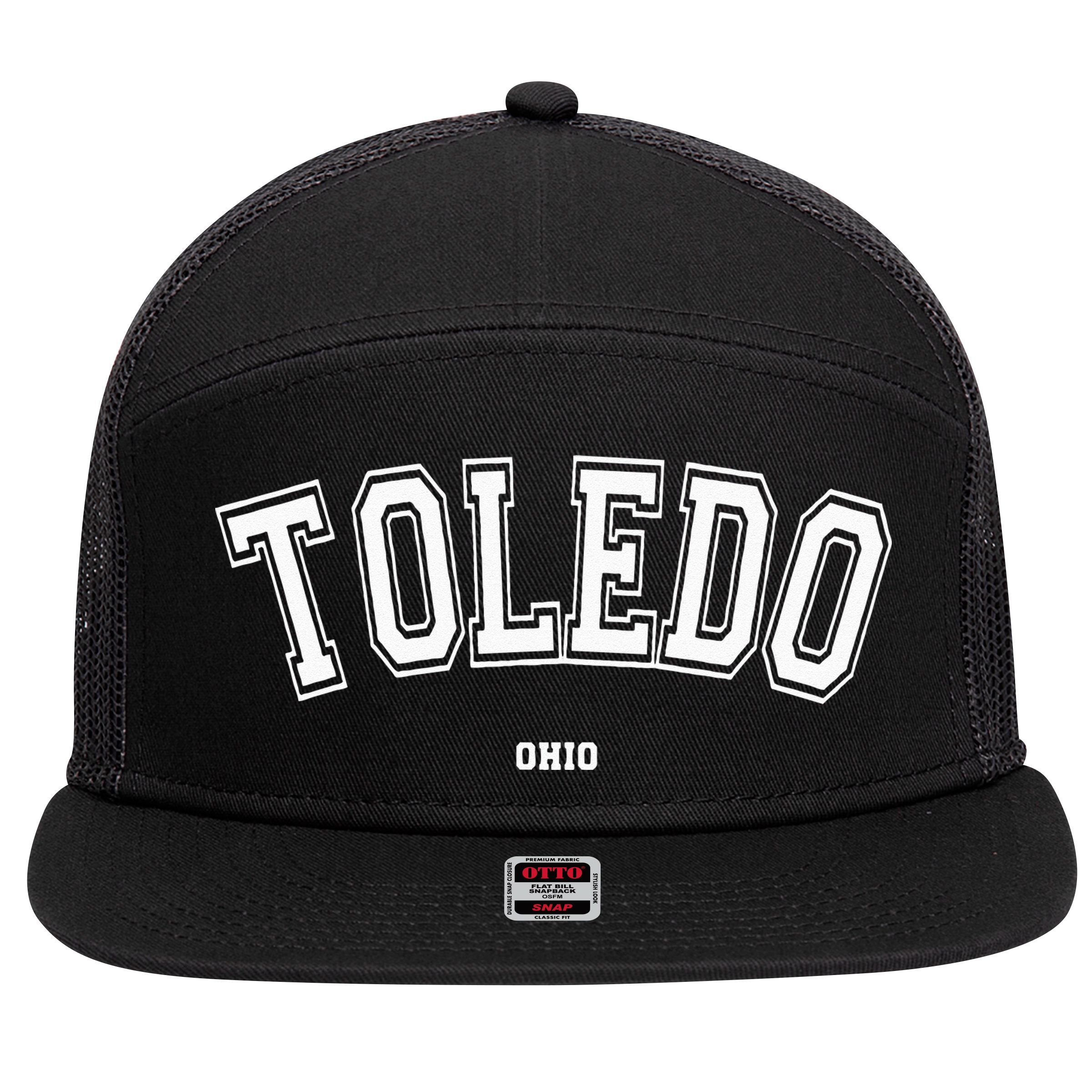 Toledo Ohio 7 Panel Mesh Trucker Snapback Hat