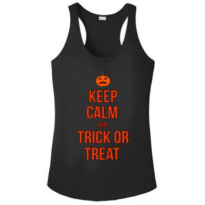 Keep Calm And Trick Or Treat Ladies PosiCharge Competitor Racerback Tank