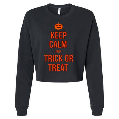 Keep Calm And Trick Or Treat Cropped Pullover Crew