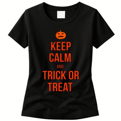 Keep Calm And Trick Or Treat Womens T-Shirt