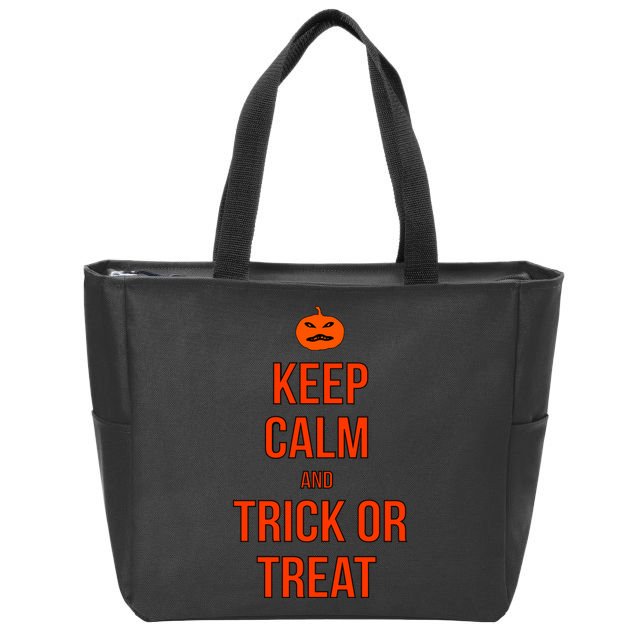 Keep Calm And Trick Or Treat Zip Tote Bag