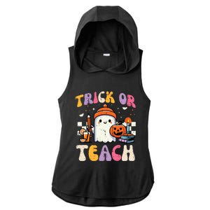 Trick Or Teach Ghost Teacher School Halloween Ladies PosiCharge Tri-Blend Wicking Draft Hoodie Tank