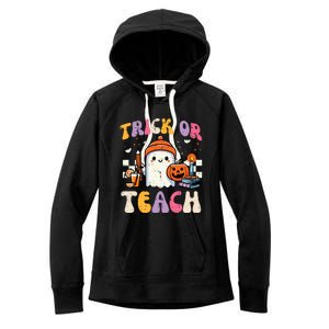 Trick Or Teach Ghost Teacher School Halloween Women's Fleece Hoodie