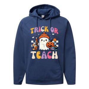 Trick Or Teach Ghost Teacher School Halloween Performance Fleece Hoodie