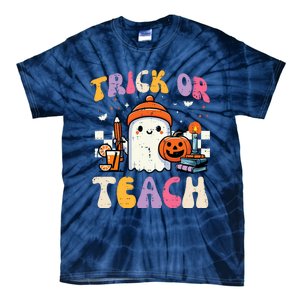 Trick Or Teach Ghost Teacher School Halloween Tie-Dye T-Shirt