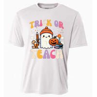 Trick Or Teach Ghost Teacher School Halloween Cooling Performance Crew T-Shirt