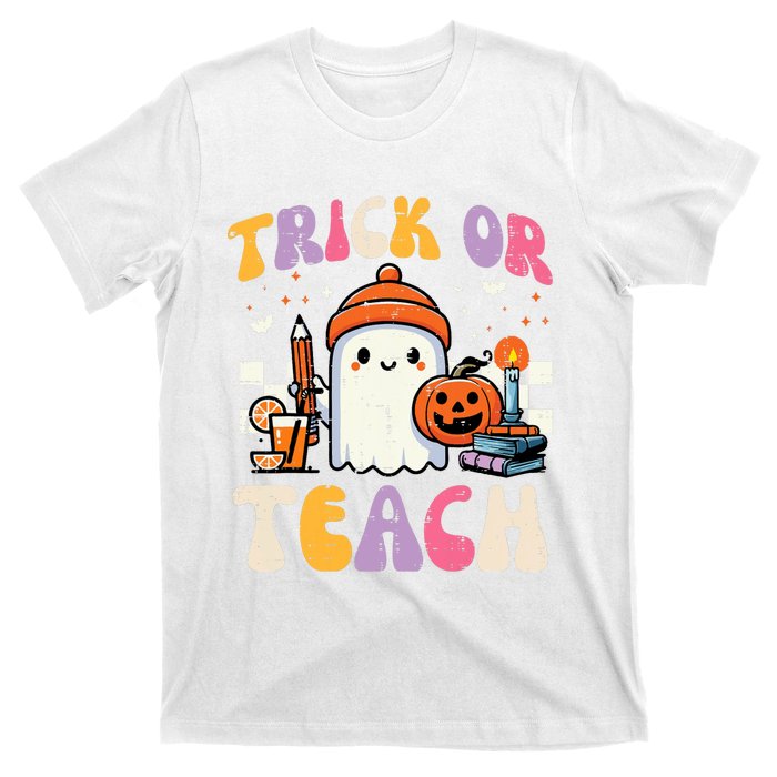 Trick Or Teach Ghost Teacher School Halloween T-Shirt