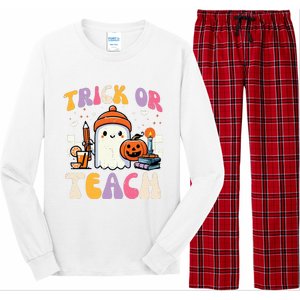 Trick Or Teach Ghost Teacher School Halloween Long Sleeve Pajama Set