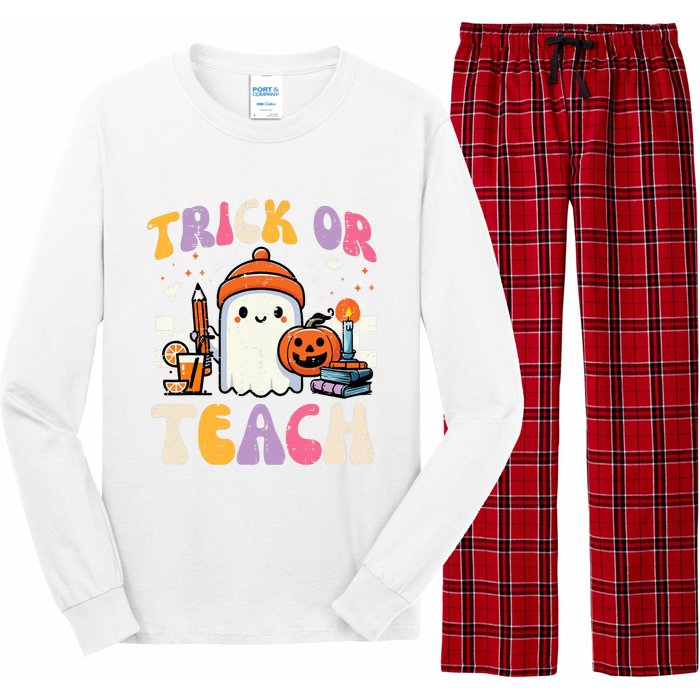 Trick Or Teach Ghost Teacher School Halloween Long Sleeve Pajama Set