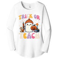 Trick Or Teach Ghost Teacher School Halloween Women's Perfect Tri Tunic Long Sleeve Shirt