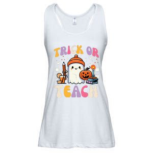 Trick Or Teach Ghost Teacher School Halloween Ladies Essential Flowy Tank