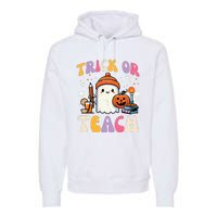 Trick Or Teach Ghost Teacher School Halloween Premium Hoodie