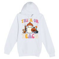 Trick Or Teach Ghost Teacher School Halloween Premium Pullover Hoodie