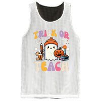 Trick Or Teach Ghost Teacher School Halloween Mesh Reversible Basketball Jersey Tank