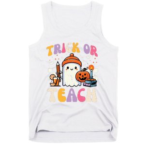 Trick Or Teach Ghost Teacher School Halloween Tank Top