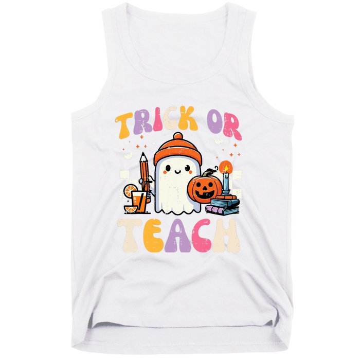 Trick Or Teach Ghost Teacher School Halloween Tank Top