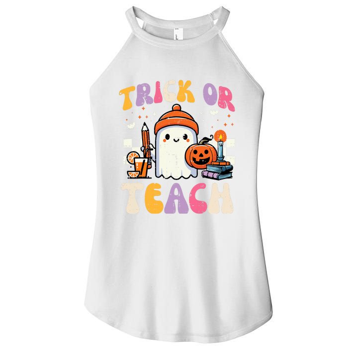 Trick Or Teach Ghost Teacher School Halloween Women's Perfect Tri Rocker Tank