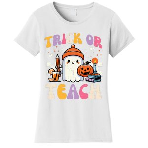 Trick Or Teach Ghost Teacher School Halloween Women's T-Shirt