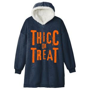 Thicc Or Treat Funny Halloween Workout Fitness Bodybuilding Hooded Wearable Blanket