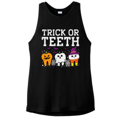 Trick Or Teeth Halloween Costumes Dental Assistant Dentist Gift Ladies PosiCharge Tri-Blend Wicking Tank