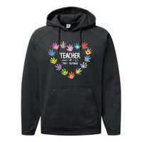 Teacher Of Tiny Humans Kindergarten Preschool Teacher Performance Fleece Hoodie