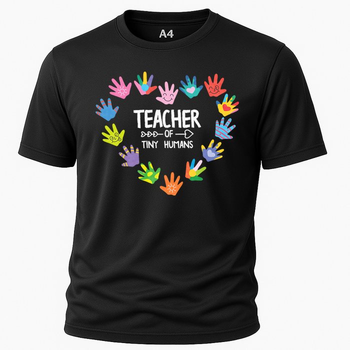 Teacher Of Tiny Humans Kindergarten Preschool Teacher Cooling Performance Crew T-Shirt