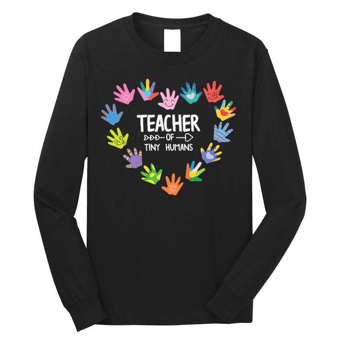 Teacher Of Tiny Humans Kindergarten Preschool Teacher Long Sleeve Shirt