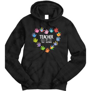 Teacher Of Tiny Humans Kindergarten Preschool Teacher Tie Dye Hoodie