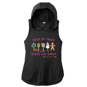 Trick Or Treat Are Sweet Labor And Delivery Halloween Cute Gift Ladies PosiCharge Tri-Blend Wicking Draft Hoodie Tank