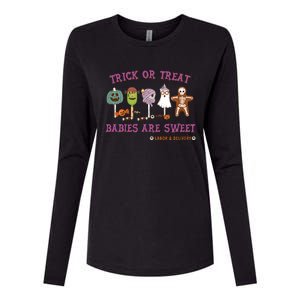 Trick Or Treat Are Sweet Labor And Delivery Halloween Cute Gift Womens Cotton Relaxed Long Sleeve T-Shirt