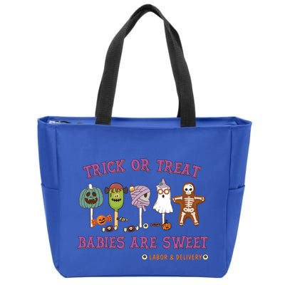 Trick Or Treat Are Sweet Labor And Delivery Halloween Cute Gift Zip Tote Bag