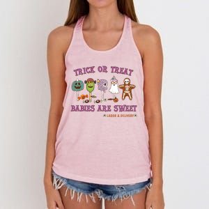 Trick Or Treat Are Sweet Labor And Delivery Halloween Cute Gift Women's Knotted Racerback Tank