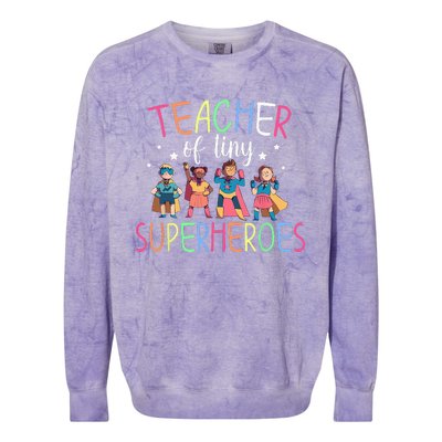 Teacher Of Tiny Superheroes Colorblast Crewneck Sweatshirt