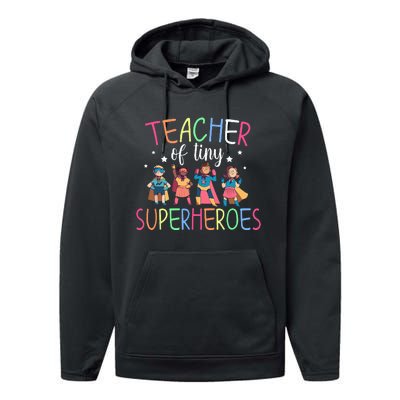 Teacher Of Tiny Superheroes Performance Fleece Hoodie